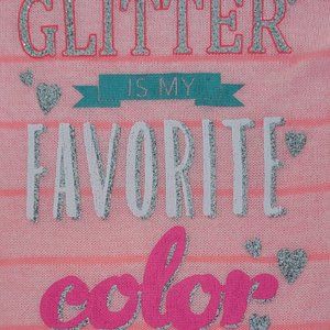 GLITTER is my FAVORITE COLOR ~ Girls Long Sleeve Thin Top ~ Size 10 (Runs Small)